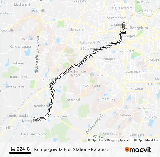 224-C Bus Line Map