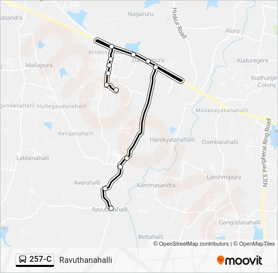 257-C Bus Line Map