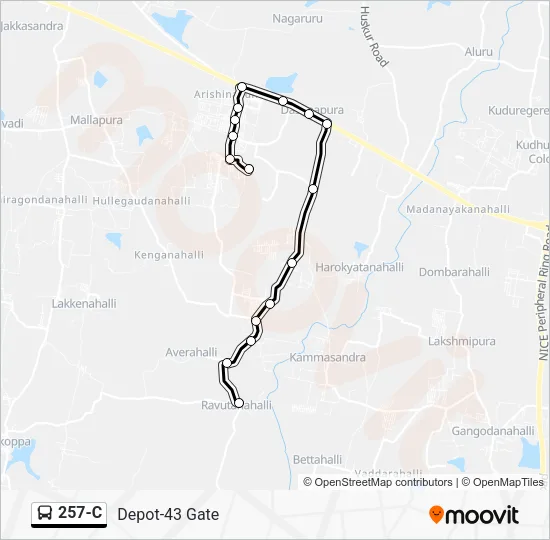257-C Bus Line Map