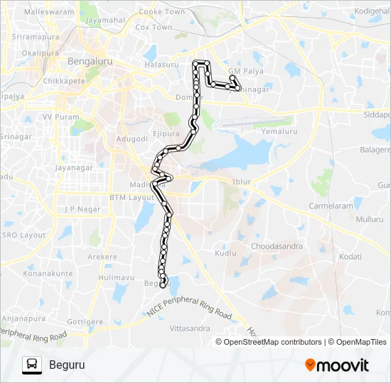BEML-BGR Bus Line Map
