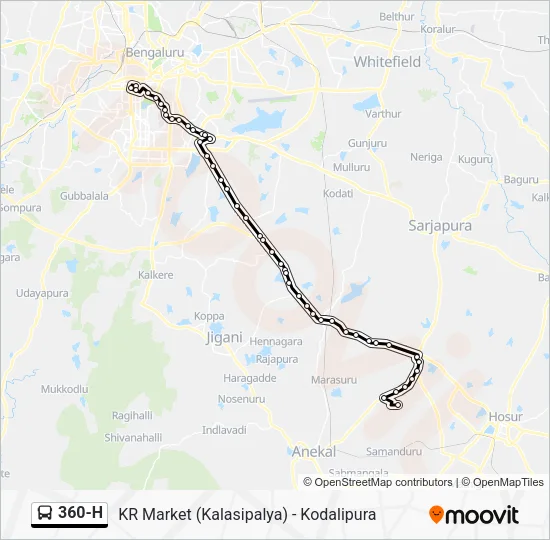 360-H Bus Line Map