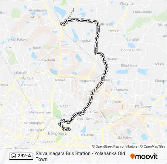 292-A Bus Line Map