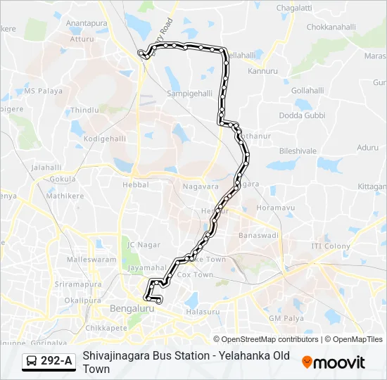 292-A Bus Line Map