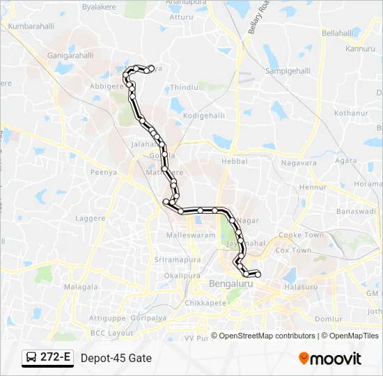 272-E Bus Line Map