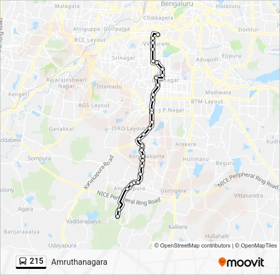 215 Bus Line Map