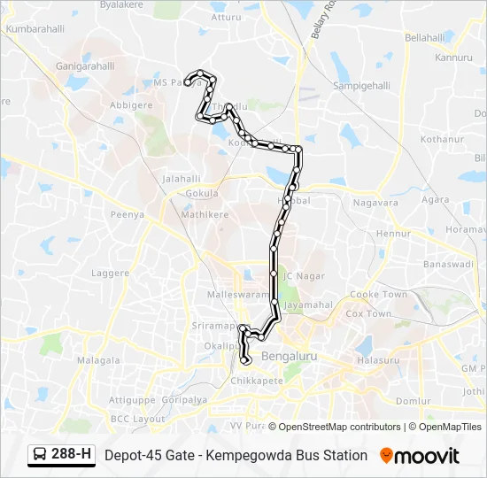 288-H Bus Line Map