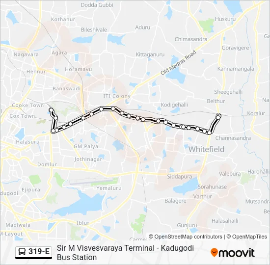 319-E Bus Line Map