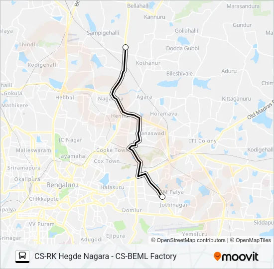 BEML B-22 Bus Line Map