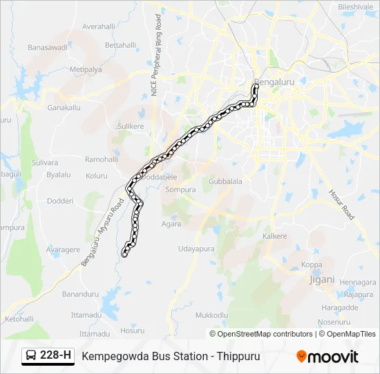 228-H Bus Line Map