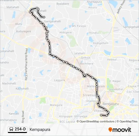 254-D Bus Line Map