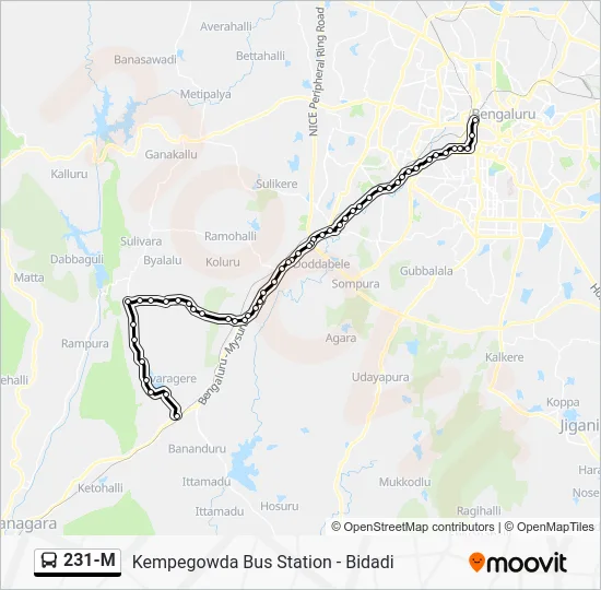 231-M Bus Line Map