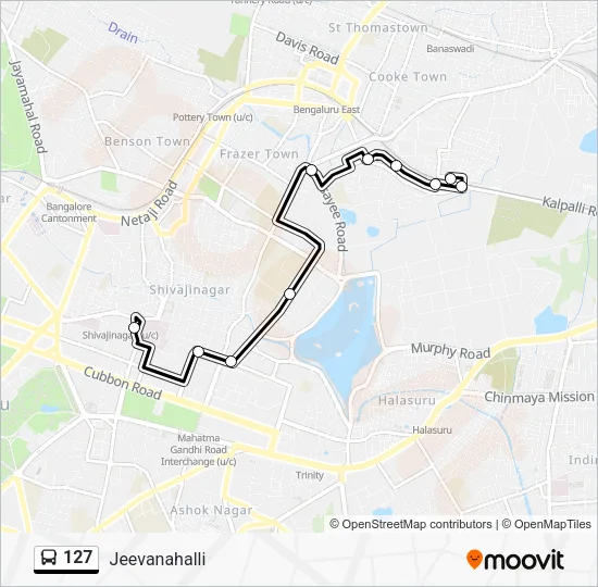 127 Bus Line Map