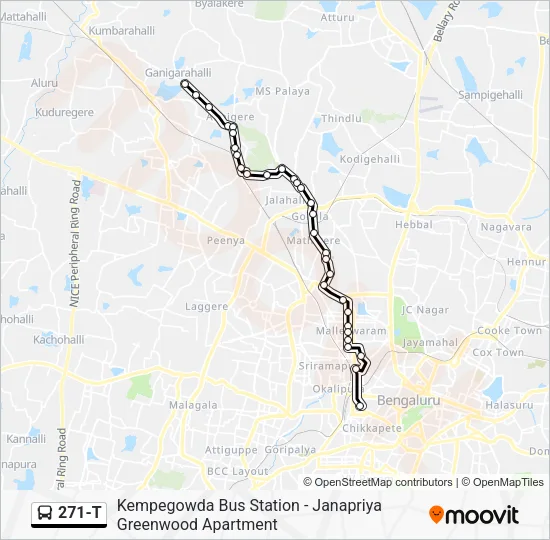 271-T Bus Line Map