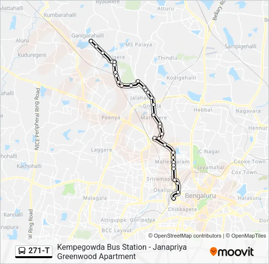 271-T Bus Line Map