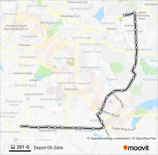 201-G Bus Line Map
