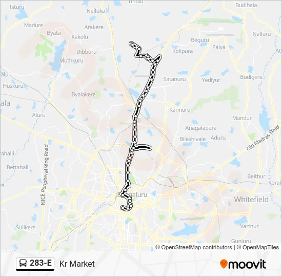 283-E Bus Line Map