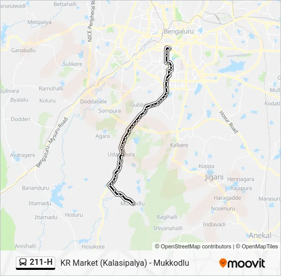 211-H Bus Line Map