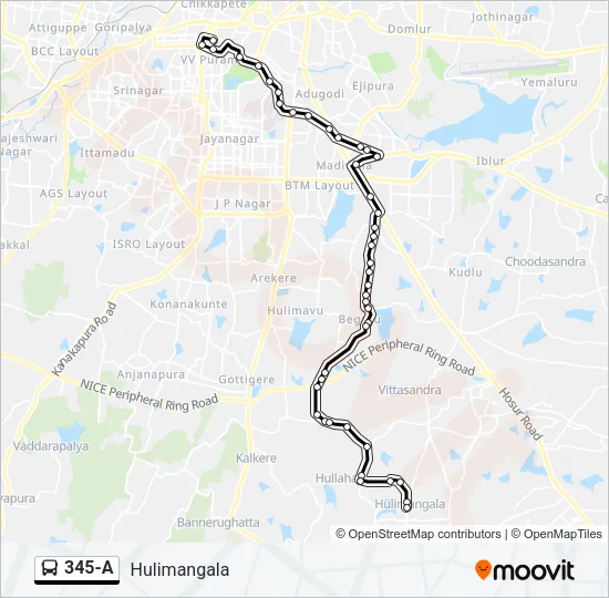 345-A Bus Line Map