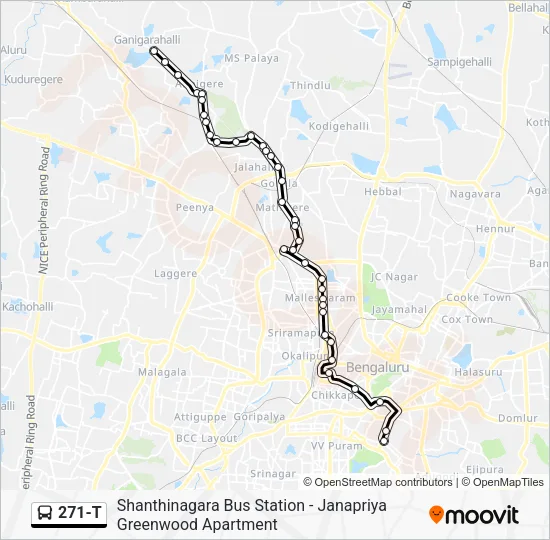 271-T Bus Line Map