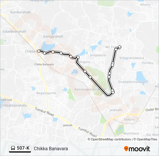 507-K Bus Line Map