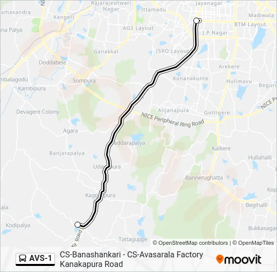 AVS-1 Bus Line Map