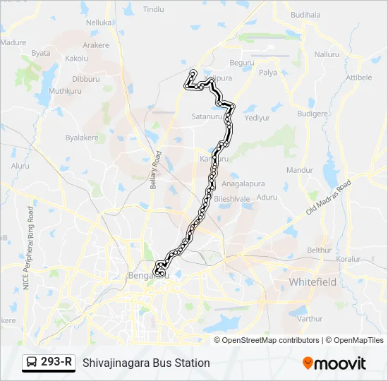293-R Bus Line Map