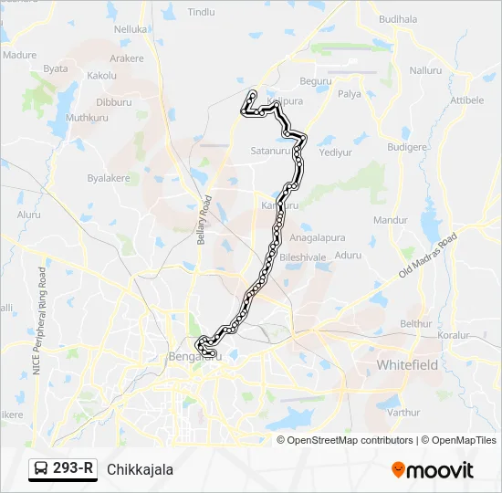 293-R Bus Line Map
