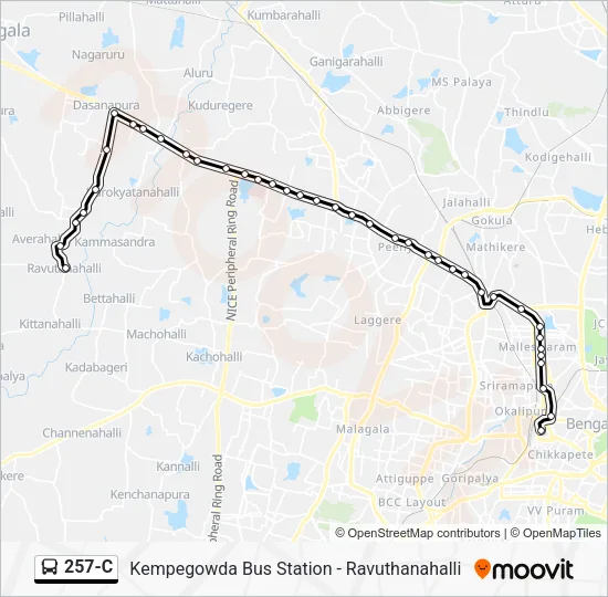 257-C Bus Line Map