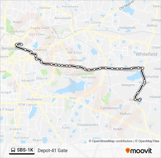 SBS-1K Bus Line Map