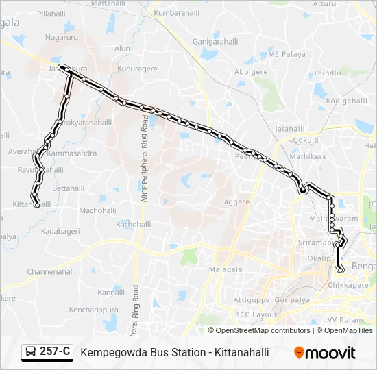 257-C Bus Line Map
