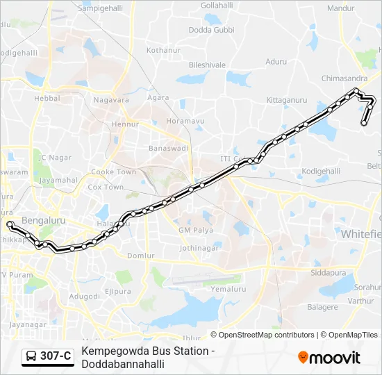 307-C Bus Line Map