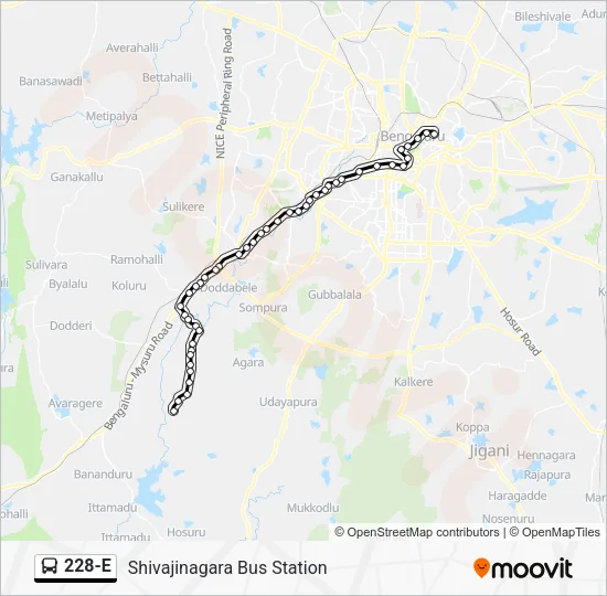 228-E Bus Line Map