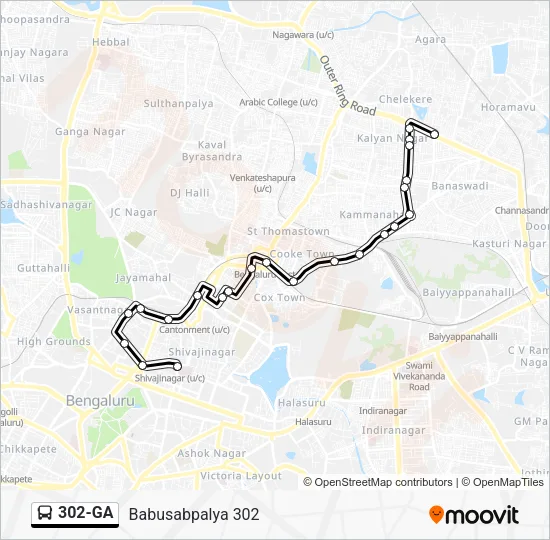 302-GA Bus Line Map