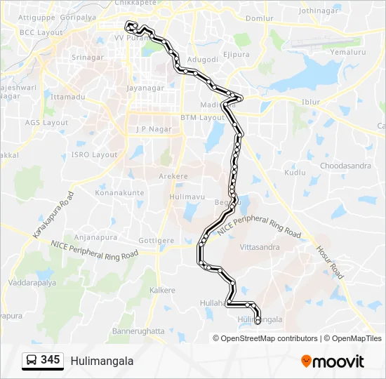 345 Bus Line Map