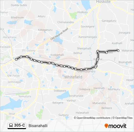 305-C Bus Line Map