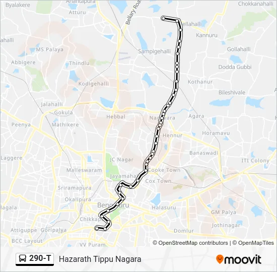 290-T Bus Line Map