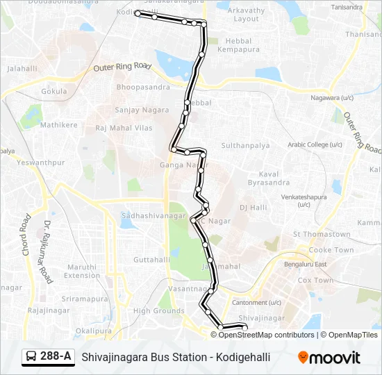 288-A Bus Line Map
