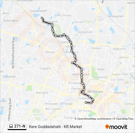 271-N Bus Line Map