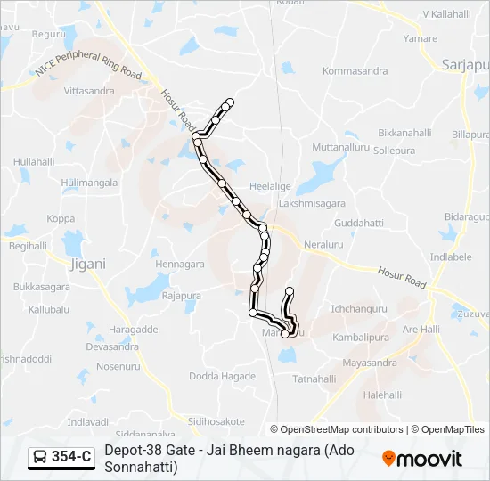 354-C Bus Line Map