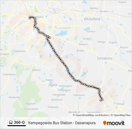 360-Q Bus Line Map