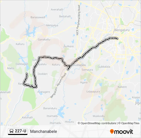 227-U Bus Line Map