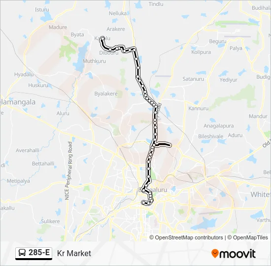 285-E Bus Line Map