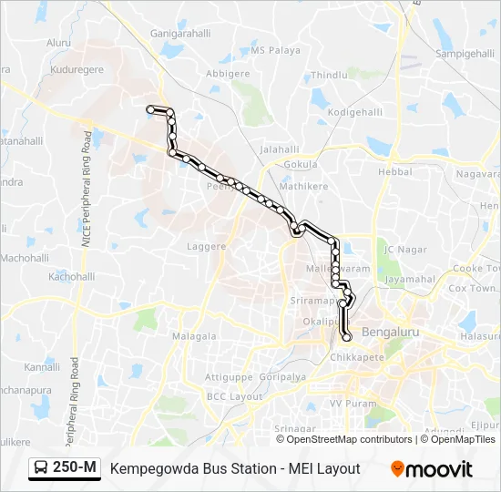 250-M Bus Line Map
