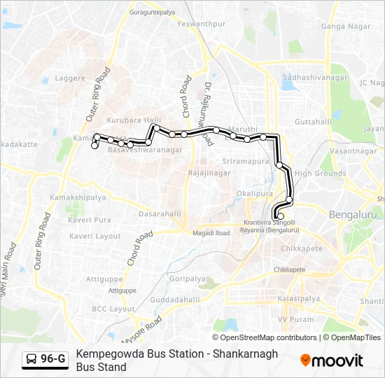 96-G Bus Line Map