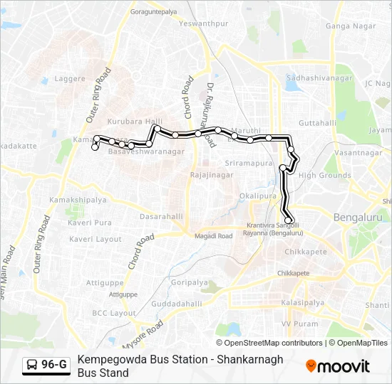 96-G Bus Line Map