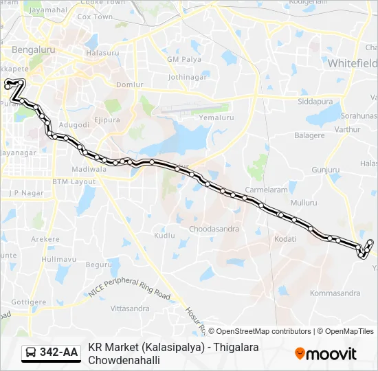 342-AA Bus Line Map