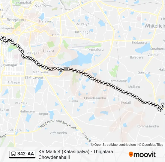 342-AA Bus Line Map