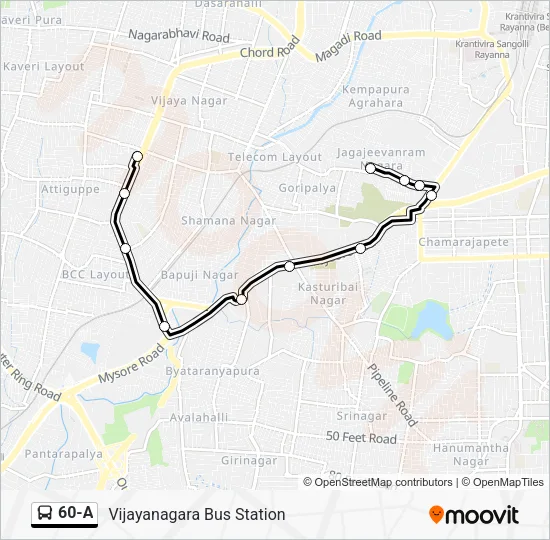 60-A Bus Line Map