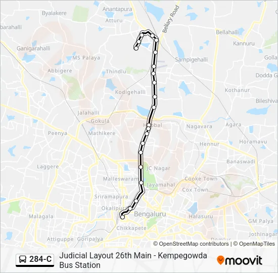 284-C Bus Line Map