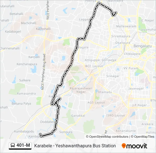 401-M Bus Line Map